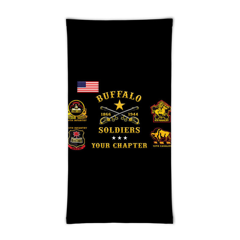 (Custom Personalised) Buffalo Soldiers Neck Gaiters African American Military - Black LT8