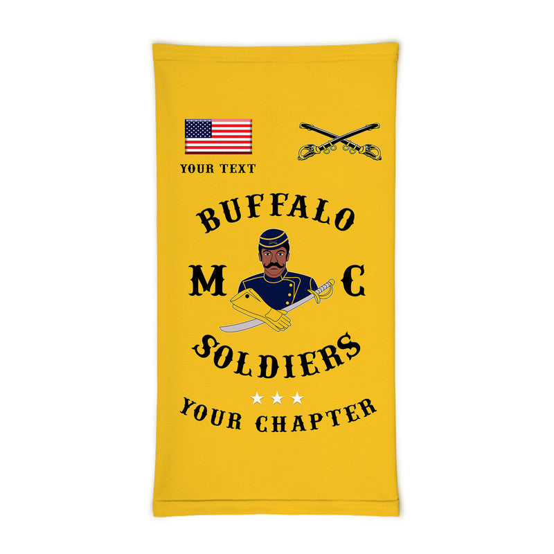 (Custom Personalised) Buffalo Soldiers Motorcycle Club BSMC Neck Gaiters Simple Style - Gold LT8