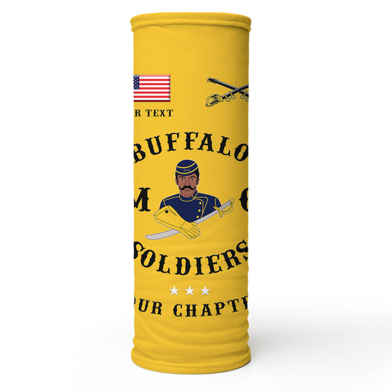 (Custom Personalised) Buffalo Soldiers Motorcycle Club BSMC Neck Gaiters Simple Style - Gold LT8