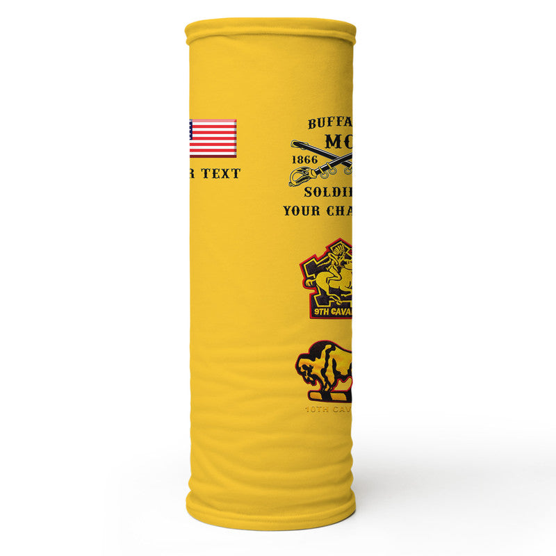 (Custom Personalised) Buffalo Soldiers Motorcycle Club BSMC Neck Gaiters Original Style - Gold LT8