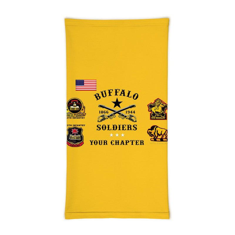 (Custom Personalised) Buffalo Soldiers Neck Gaiters African American Military - Gold LT8