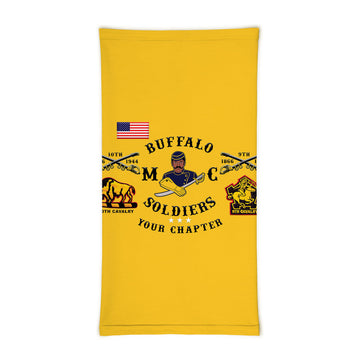 (Custom Personalised) Buffalo Soldiers Motorcycle Club BSMC Neck Gaiters - Gold LT8