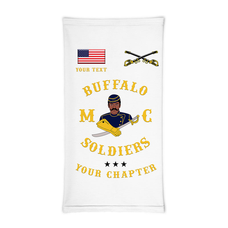 (Custom Personalised) Buffalo Soldiers Motorcycle Club BSMC Neck Gaiters Simple Style - White LT8