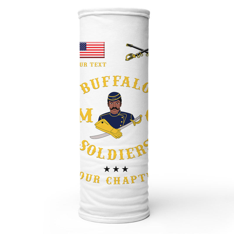 (Custom Personalised) Buffalo Soldiers Motorcycle Club BSMC Neck Gaiters Simple Style - White LT8