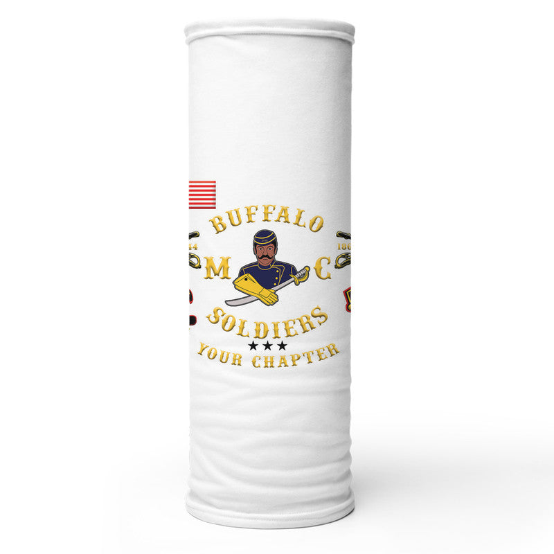(Custom Personalised) Buffalo Soldiers Motorcycle Club BSMC Neck Gaiters - White LT8