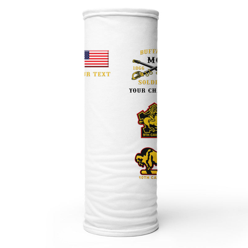 (Custom Personalised) Buffalo Soldiers Motorcycle Club BSMC Neck Gaiters Original Style - White LT8