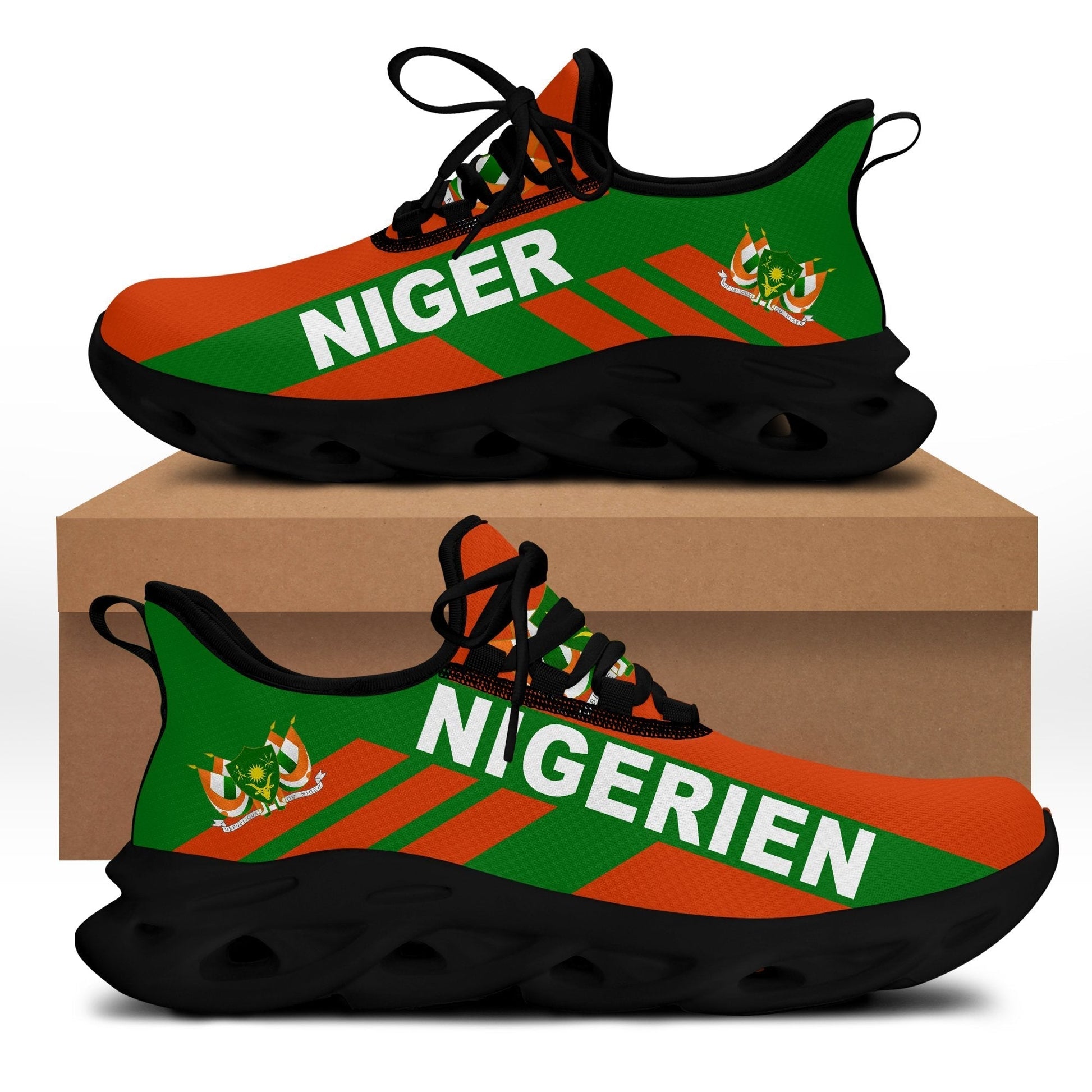 Wonder Print Shop Footwear - Niger Stripe Style Clunky Sneakers LT10