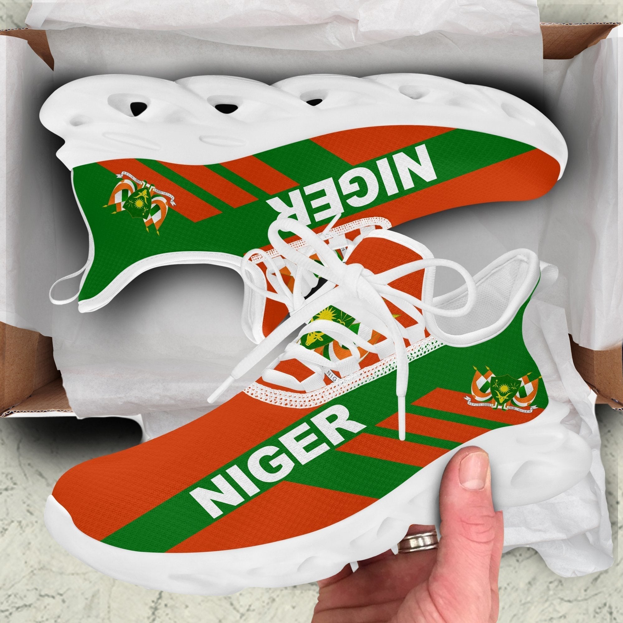 Wonder Print Shop Footwear - Niger Stripe Style Clunky Sneakers LT10