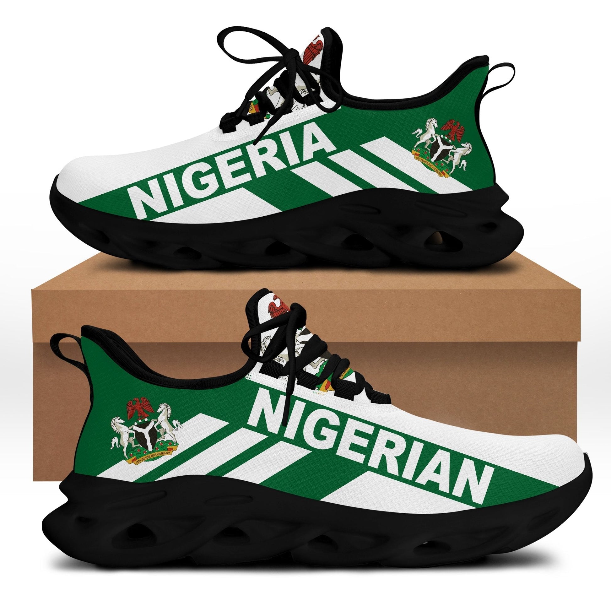 Wonder Print Shop Footwear - Nigeria Stripe Style Clunky Sneakers LT10