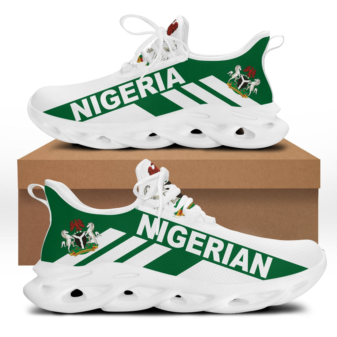Wonder Print Shop Footwear - Nigeria Stripe Style Clunky Sneakers LT10
