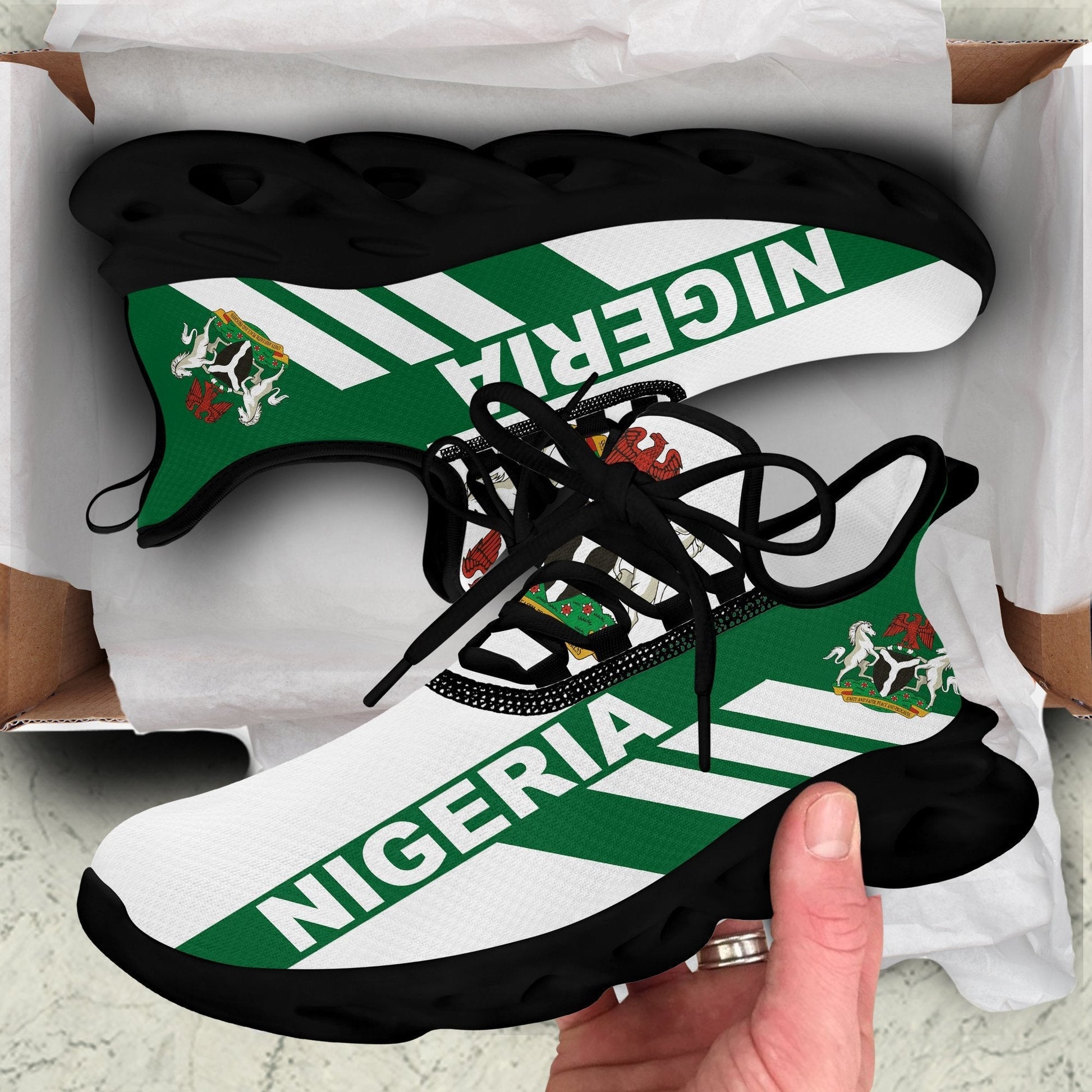 Wonder Print Shop Footwear - Nigeria Stripe Style Clunky Sneakers LT10