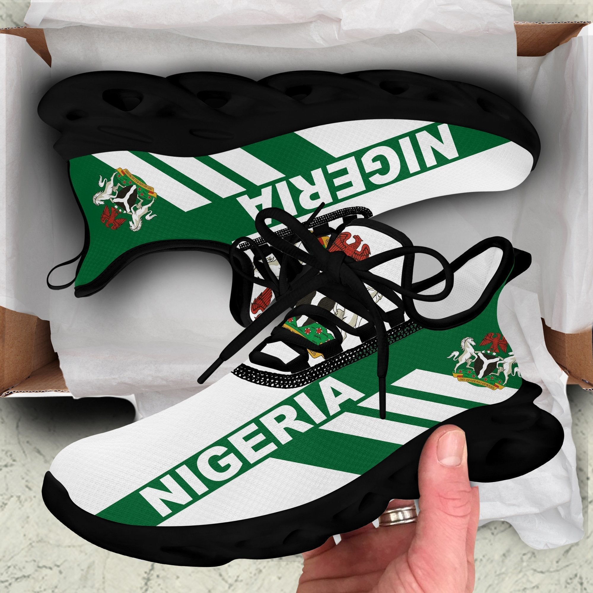 Wonder Print Shop Footwear - Nigeria Stripe Style Clunky Sneakers LT10