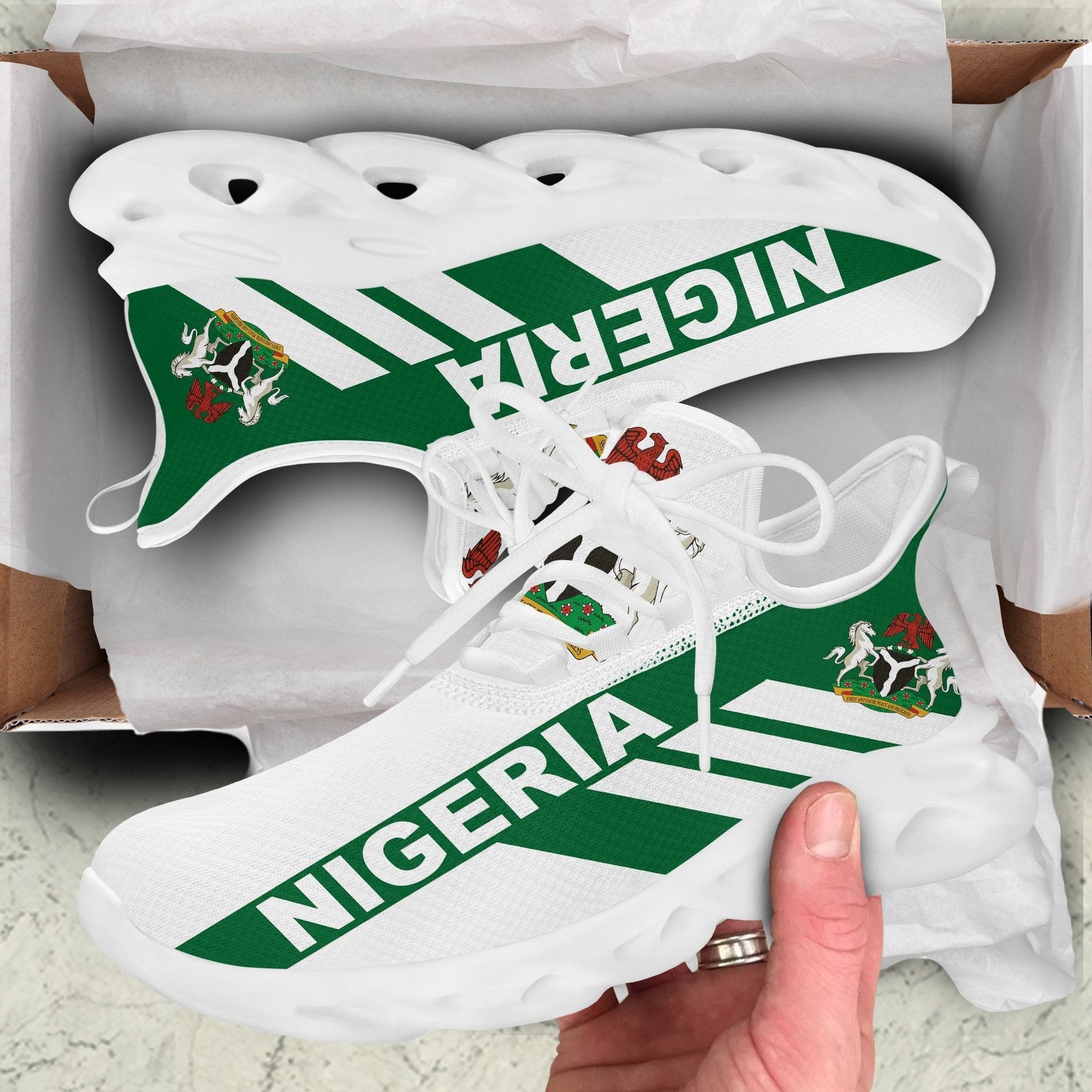 Wonder Print Shop Footwear - Nigeria Stripe Style Clunky Sneakers LT10