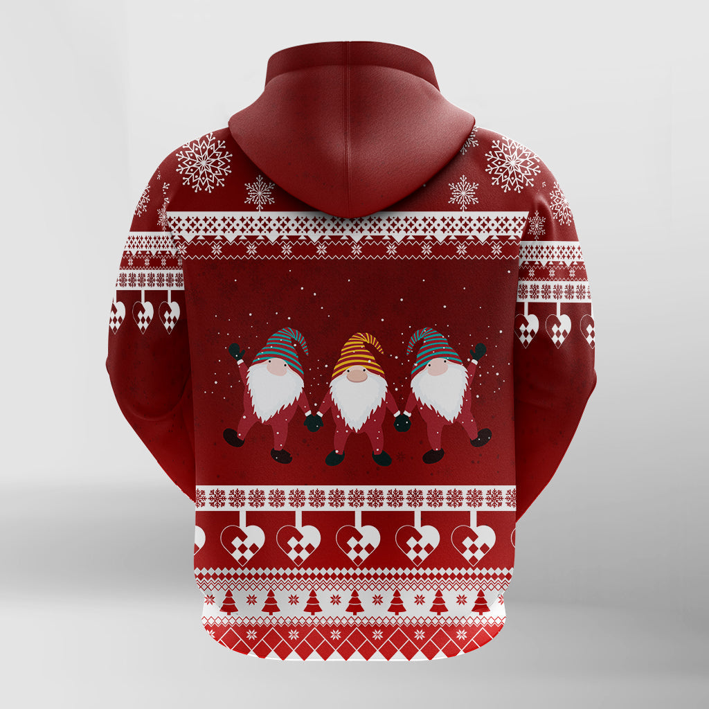 Norwegian Julekurver Pattern Nisse Christmas Zip Hoodie LT7