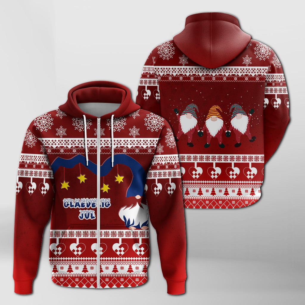 Norwegian Julekurver Pattern Nisse Christmas Zip Hoodie LT7