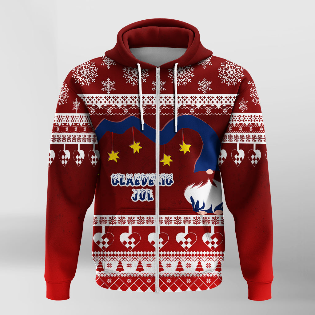 Norwegian Julekurver Pattern Nisse Christmas Zip Hoodie LT7