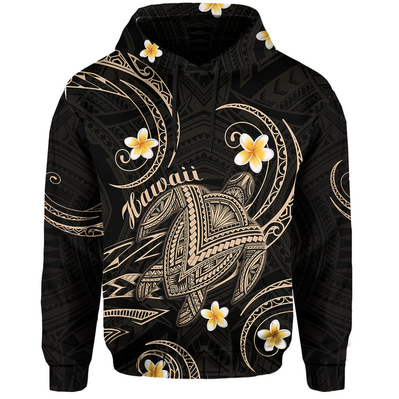 Custom Hawaii Hoodie Hawaiian Turtle Plumeria Mixed Polynesian Nude Style LT9