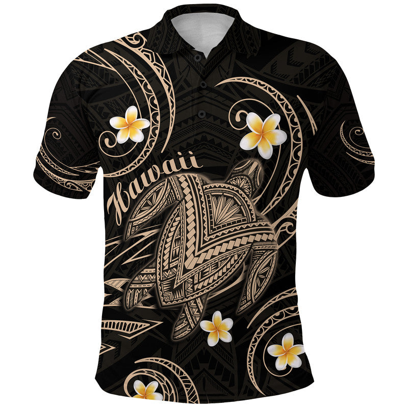 Hawaii Polo Shirt Hawaiian Turtle Plumeria Mixed Polynesian Nude Style LT9