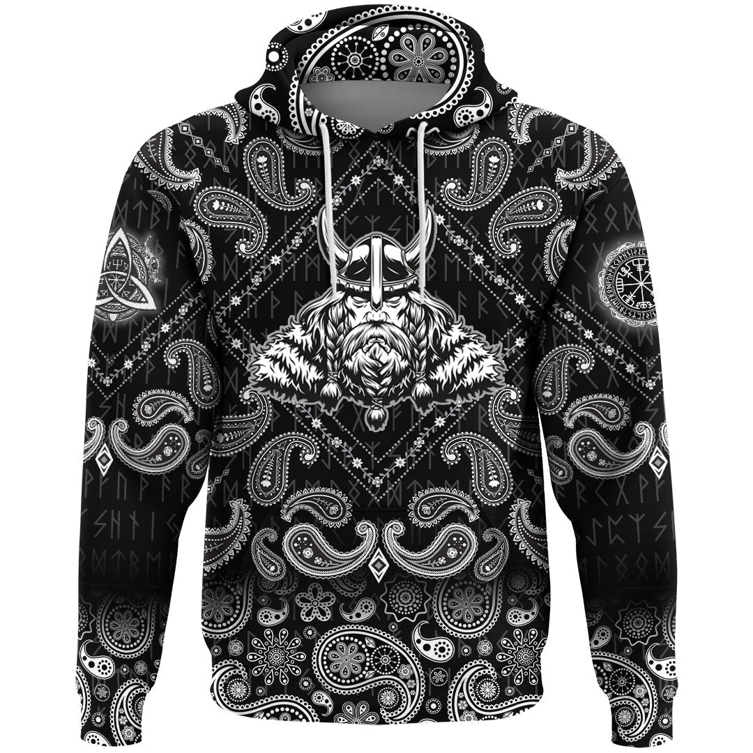 Viking Hoodie Odin Vintage Concept with Bandana Paisley Style RLT12