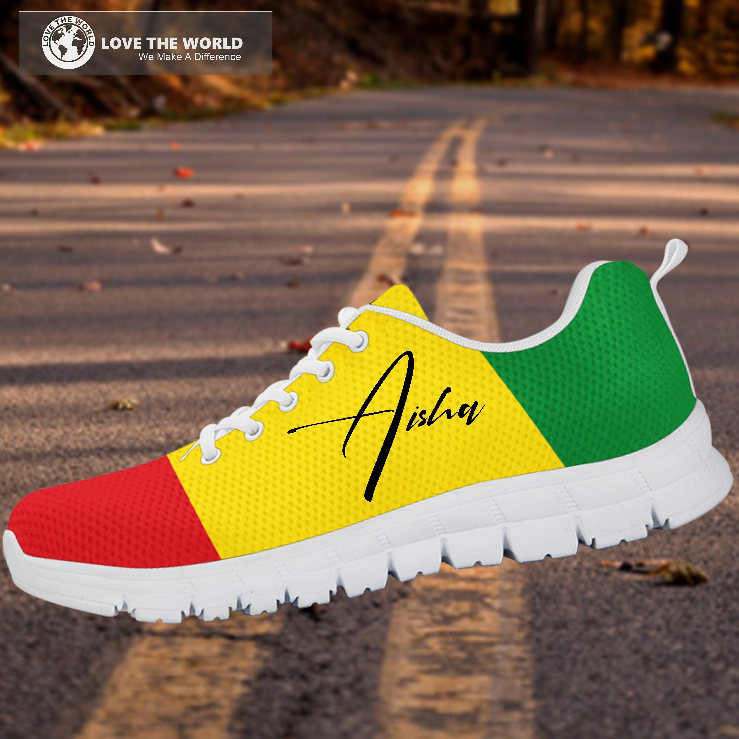 (Custom) Ethiopia Sneakers Flag Lion Personal Signature