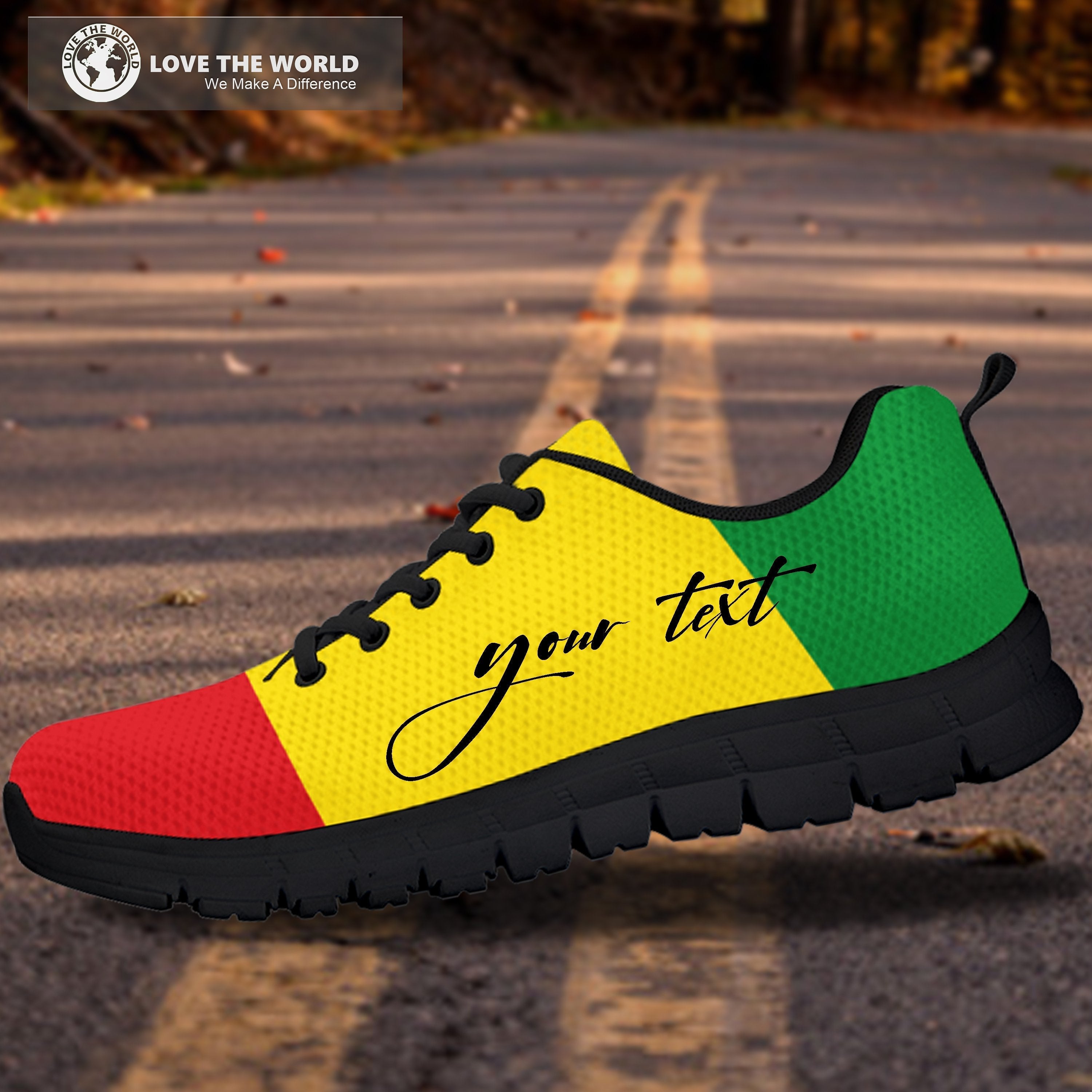 (Custom) Ethiopia Sneakers Flag Lion Personal Signature