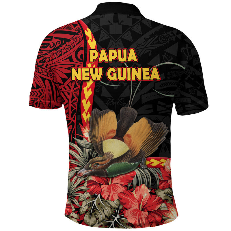 Papua New Guinea Polo Shirt Unique Bird With Tropical Vintage Plant LT9