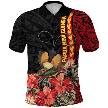 Custom Papua New Guinea Polo Shirt Unique Bird With Tropical Vintage Plant LT9