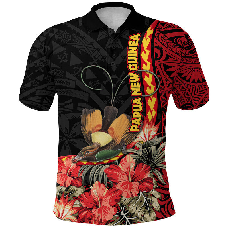 Custom Papua New Guinea Polo Shirt Unique Bird With Tropical Vintage Plant LT9