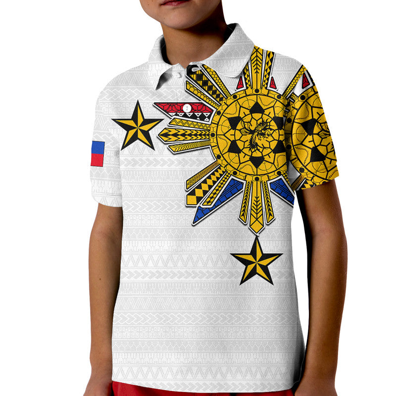 Custom Filipino Polo Shirt Tribal White Style LT6