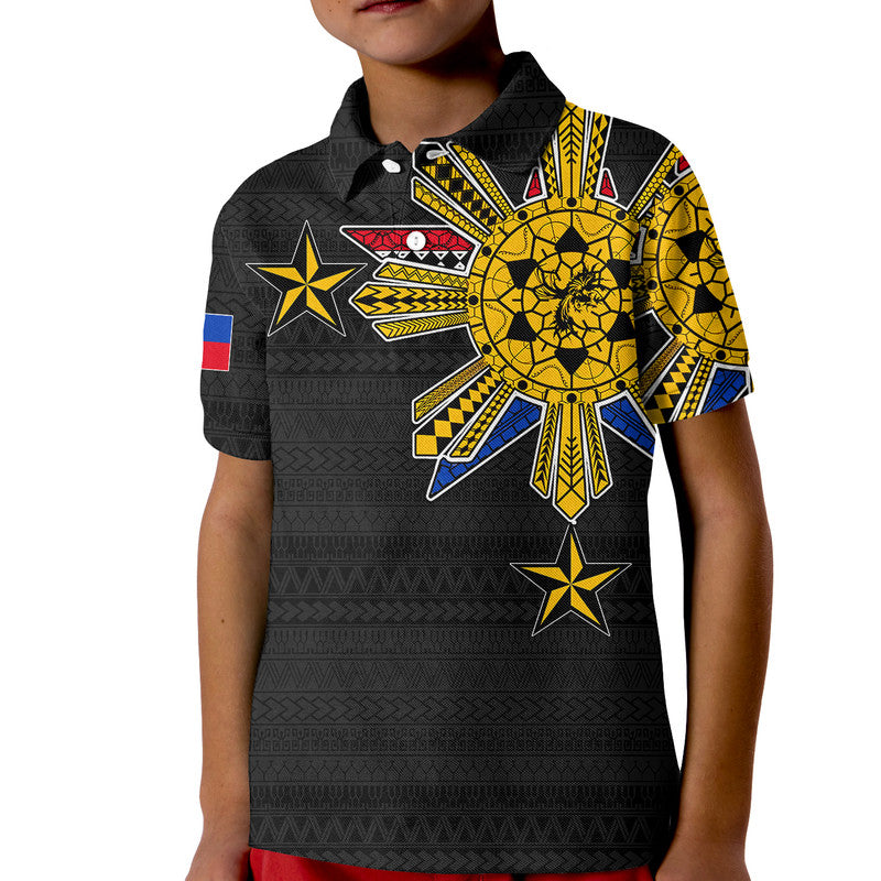 Custom Filipino Polo Shirt Tribal Black Style LT6