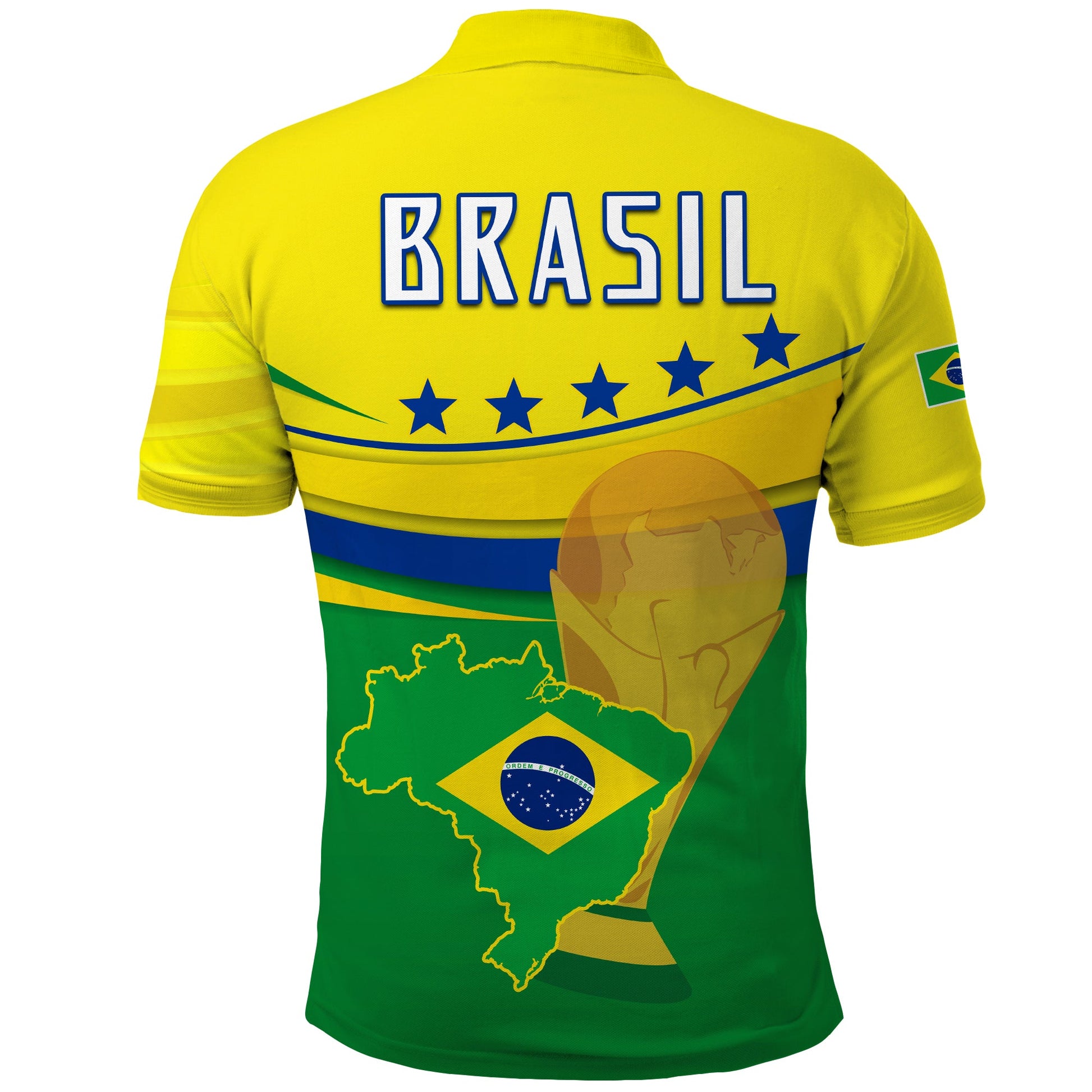 Brazil Football Polo Shirt Soccer Campeao Football 2022 Brasil Mix Map LT13