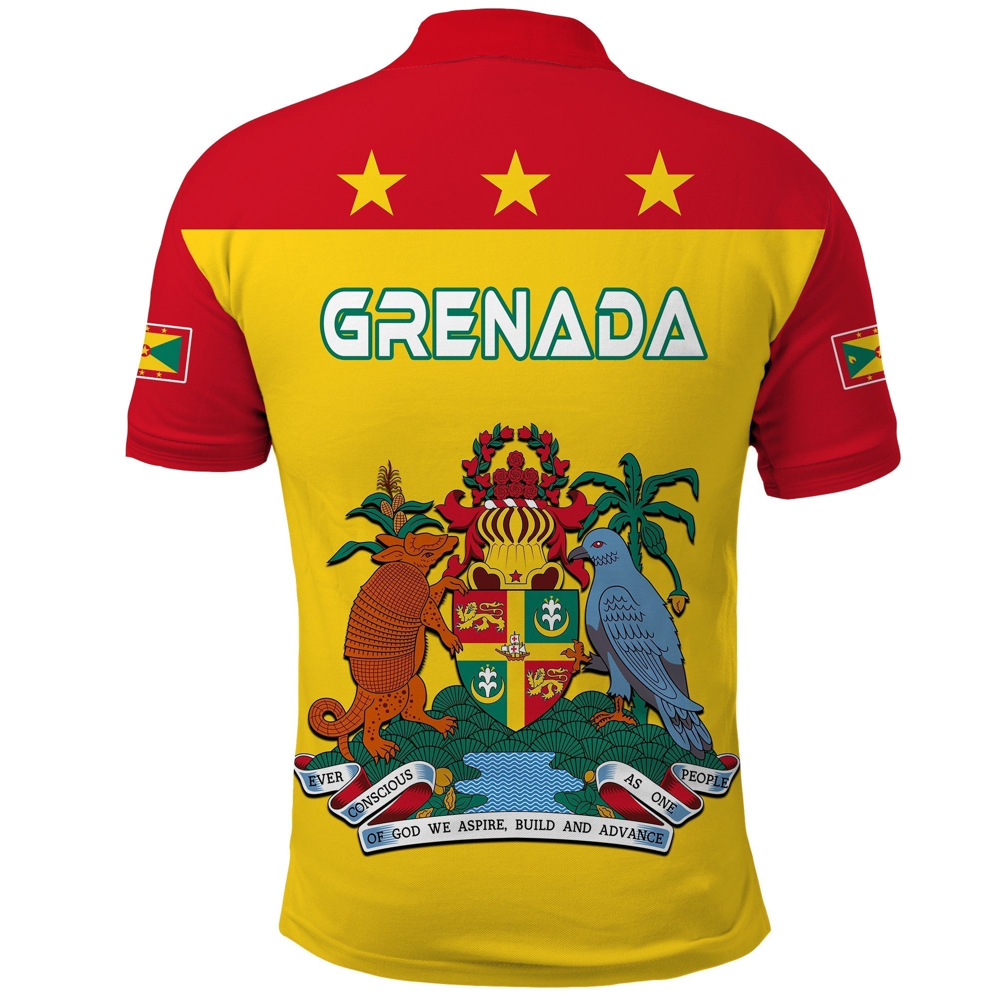 Custom Grenada Polo Shirt Power Grenada Mix Coat Of Arms LT13