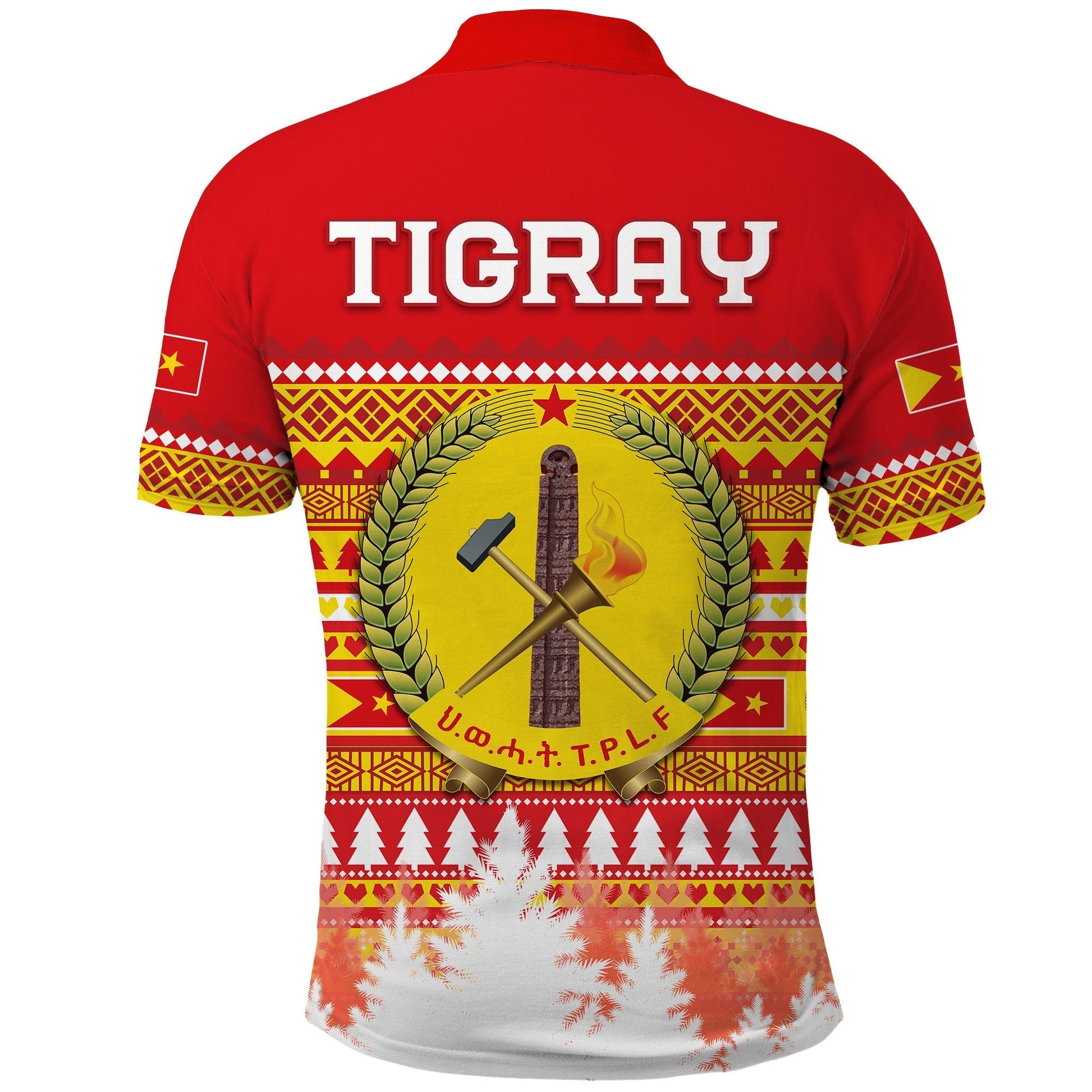 Tigray Polo Shirt Merry Christmas Mix African Pattern LT13
