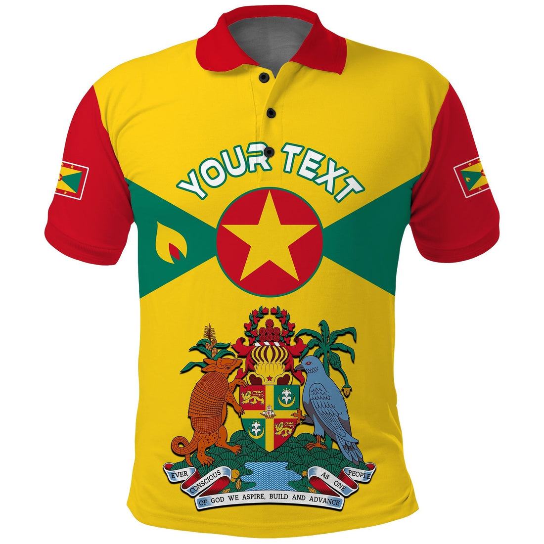 Custom Grenada Polo Shirt Power Grenada Mix Coat Of Arms LT13