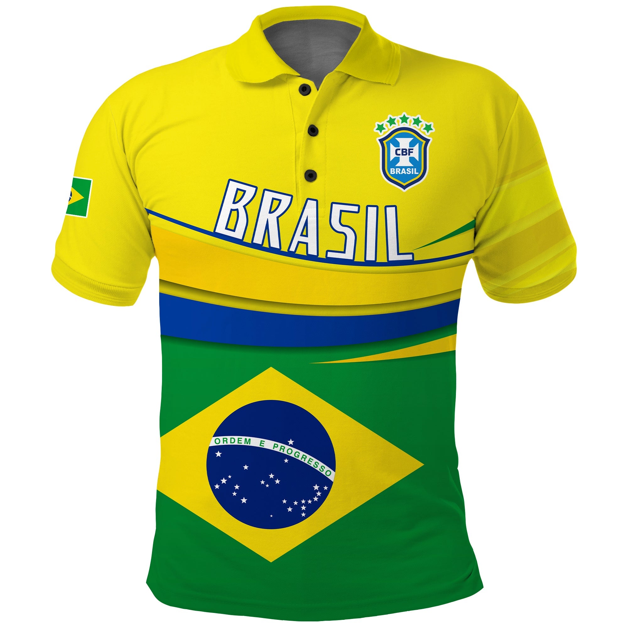 Brazil Football Polo Shirt Soccer Campeao Football 2022 Brasil Mix Map LT13