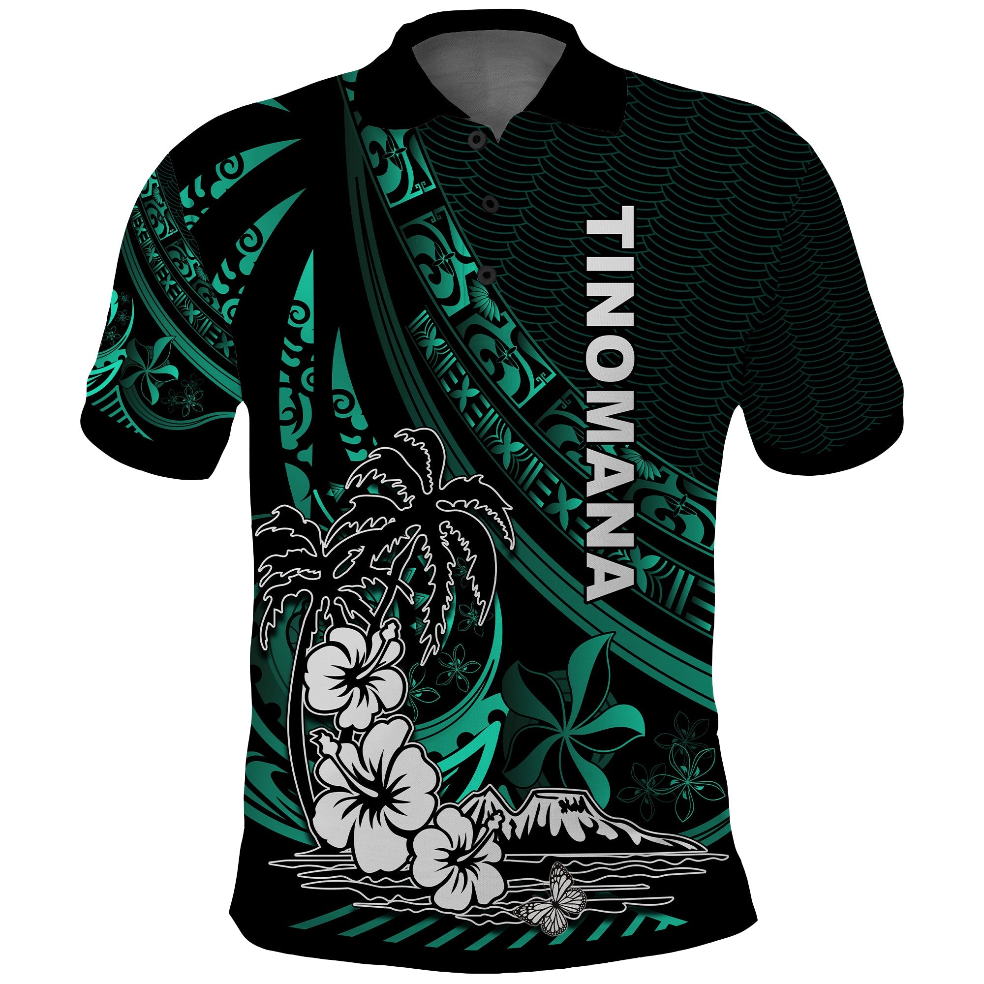 (TINOMANA) Polo Shirt The Flow Of The Ocean Green LT13