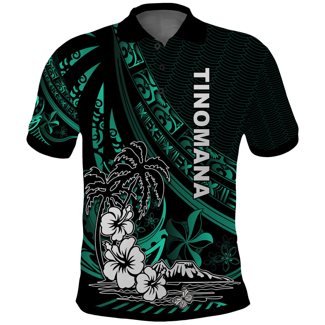 (TINOMANA) Polo Shirt The Flow Of The Ocean Green LT13