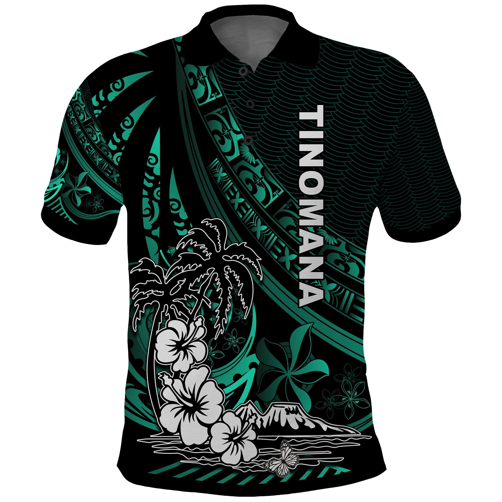 (TINOMANA) Polo Shirt The Flow Of The Ocean Green LT13