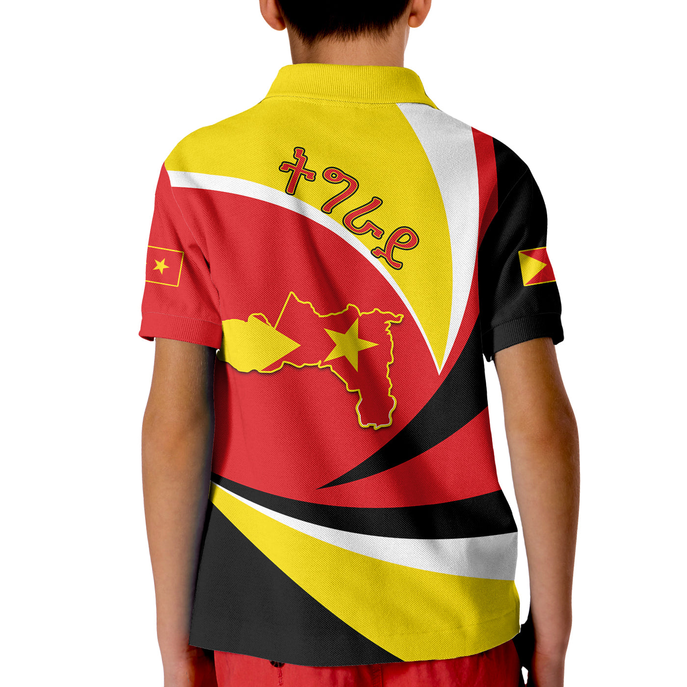 Tigray Polo Shirt KID Style Color Flag LT13