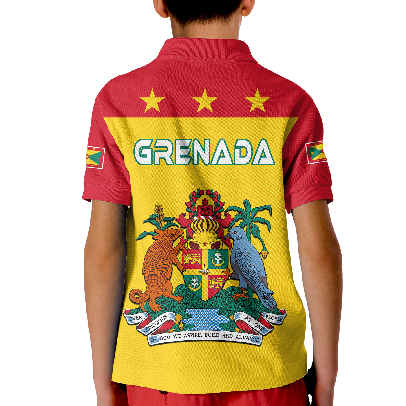 Custom Grenada Polo Shirt KID Power Grenada Mix Coat Of Arms LT13