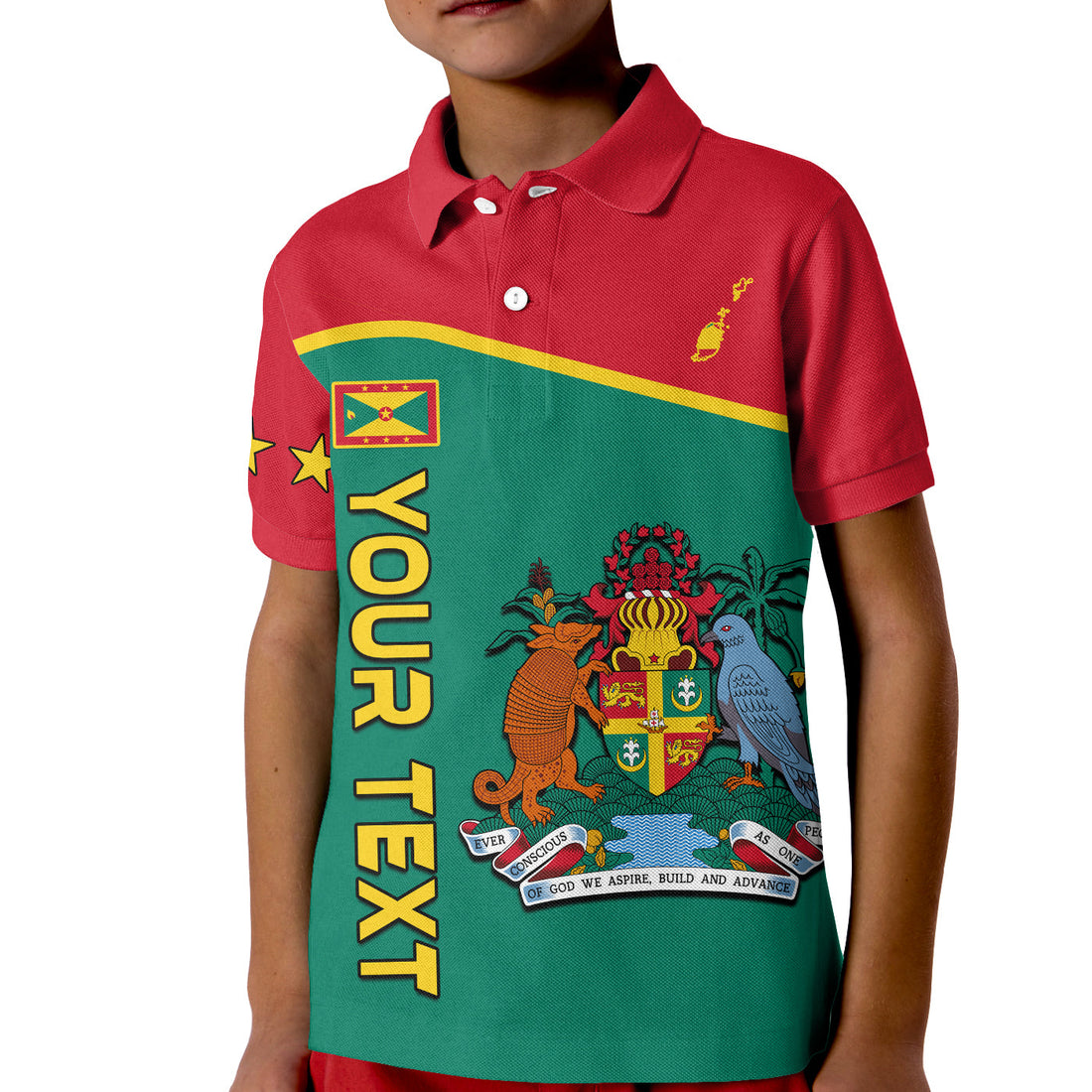 Custom Grenada Polo Shirt KID Coat Of Arms and Map Impressive LT13
