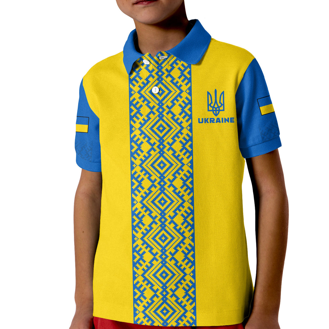 Ukraine Polo Shirt KID Ukrainian Pattern LT13
