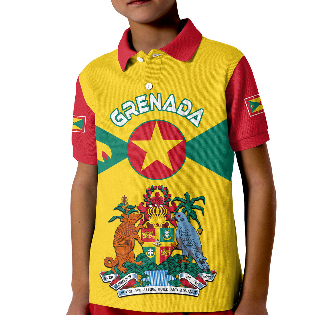 Grenada Polo Shirt KID Power Grenada Mix Coat of Arms LT13
