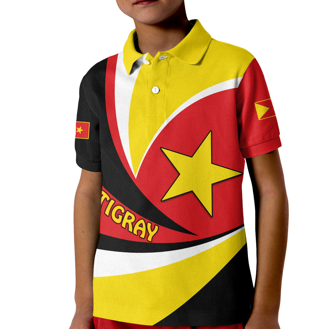 Tigray Polo Shirt KID Style Color Flag LT13