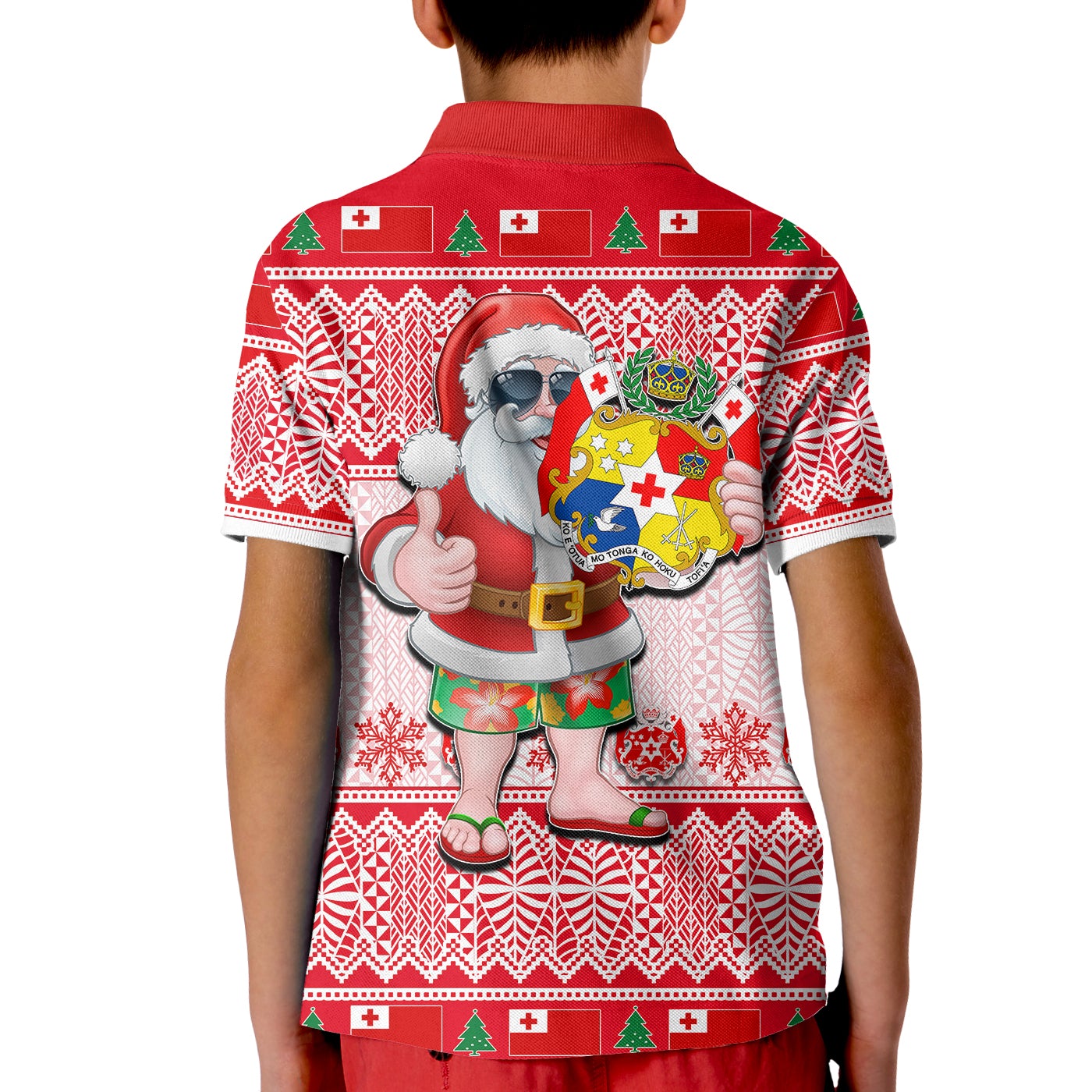 Tonga Polo Shirt Christmas KID Cool Santa Claus LT6