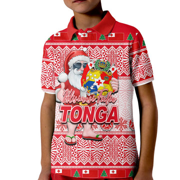 Tonga Polo Shirt Christmas KID Cool Santa Claus LT6