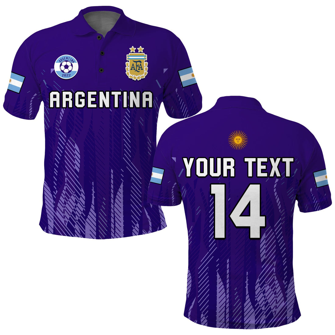 (Custom Text And Number) Argentina Football Polo Shirt Vamos La Albiceleste 2022 Newest Style LT14