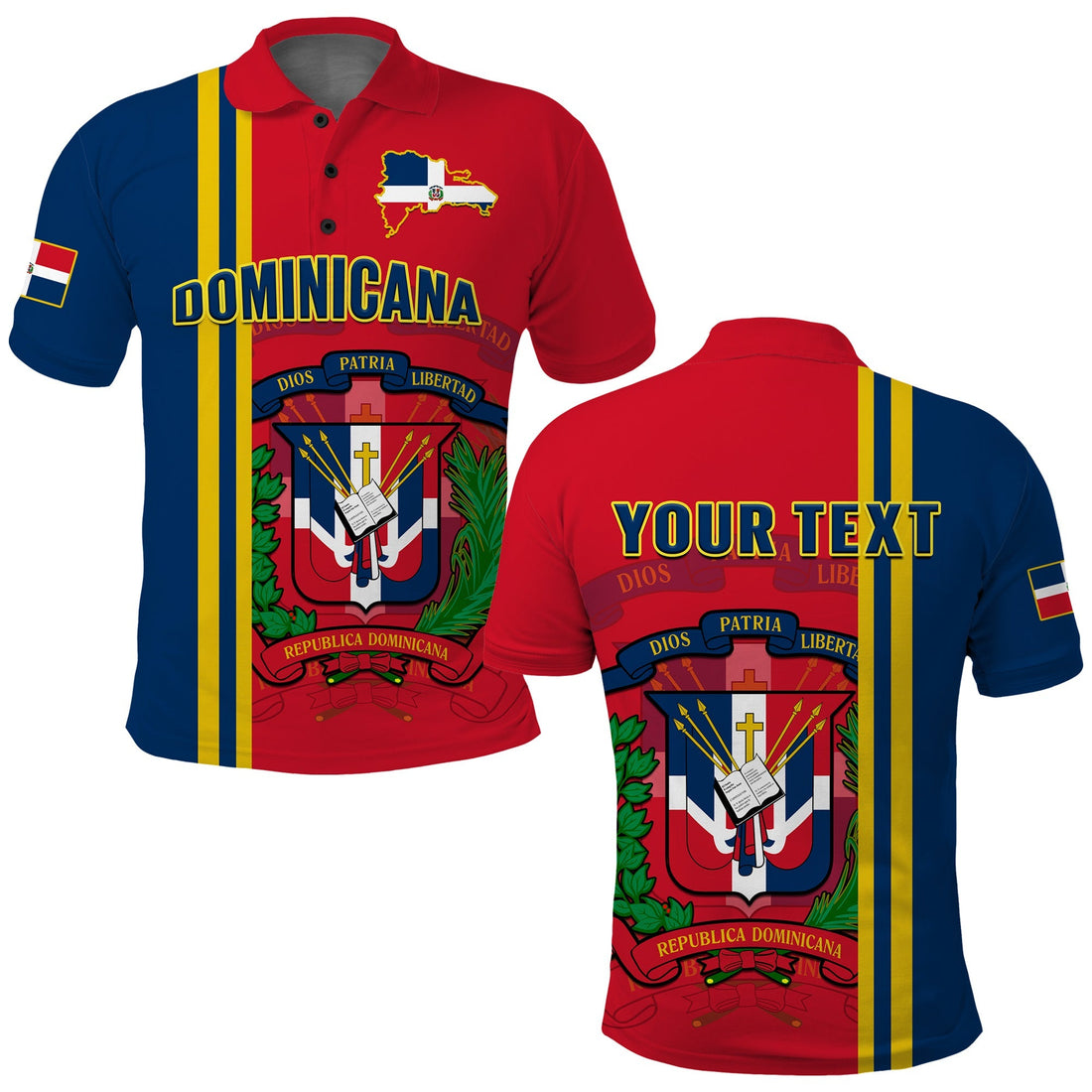 Custom Dominican Republic Polo Shirt Happy 179 Years Of Independence LT14