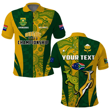 Custom Australia Rugby and South Africa Rugby Polo Shirt Wallabies Mix Springboks Sporty LT14
