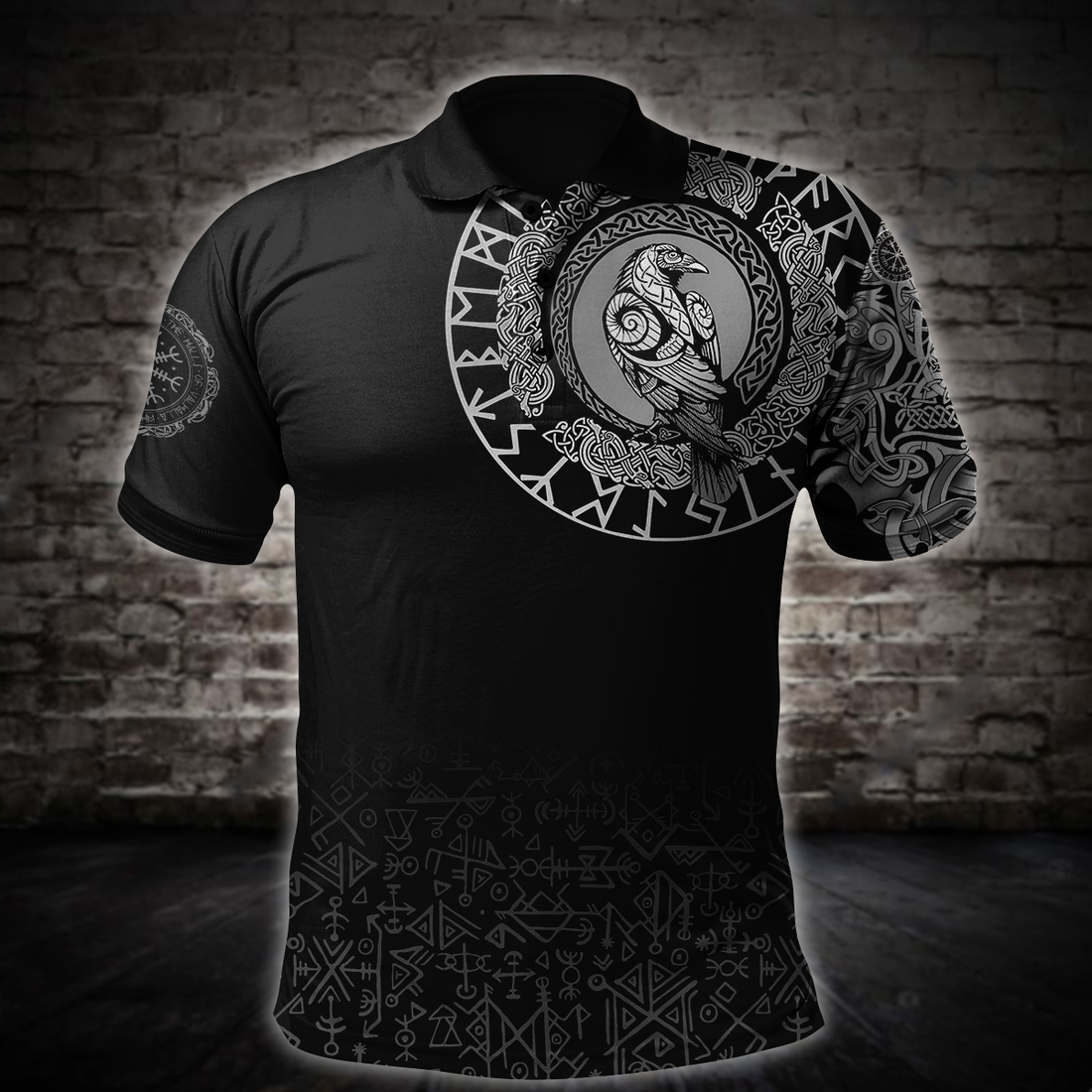 Viking Clothing Viking Raven Special Tattoo Polo Shirt RLT12